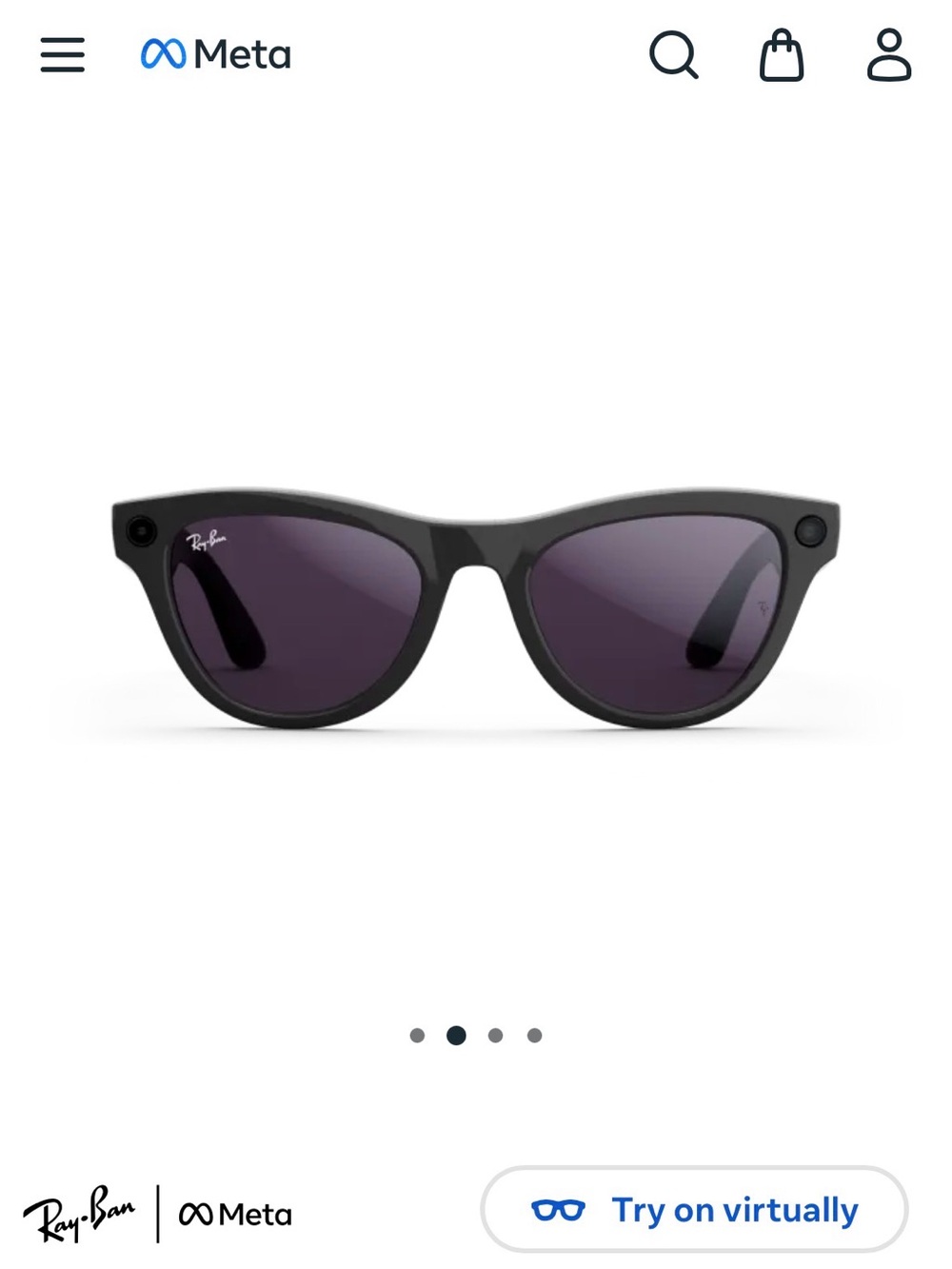 NEW IN BOX Ray-ban Meta Skyler (Gen 1) Sunglasses - Shiny Black / Transition